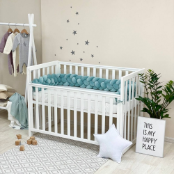 Protectie laterala patut bebe tripla menta inchis